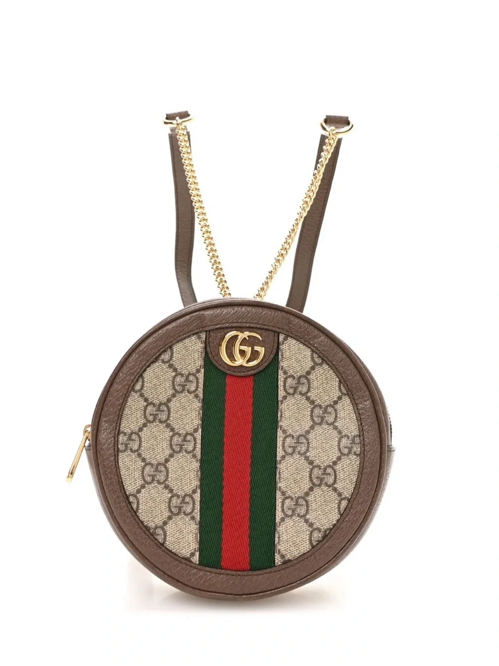 Gucci Ophdia Classic Brown and Green Coin Back Bag,